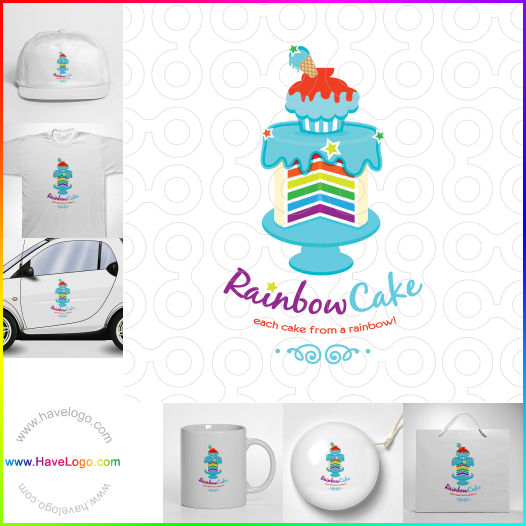 Compra un diseño de logo de Rainbow Cake 63958
