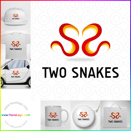 Koop een Twee slangen hart logo - ID:62021