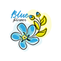 logo de flor azul