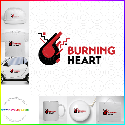 Acheter un logo de cœur brûlant - 28899