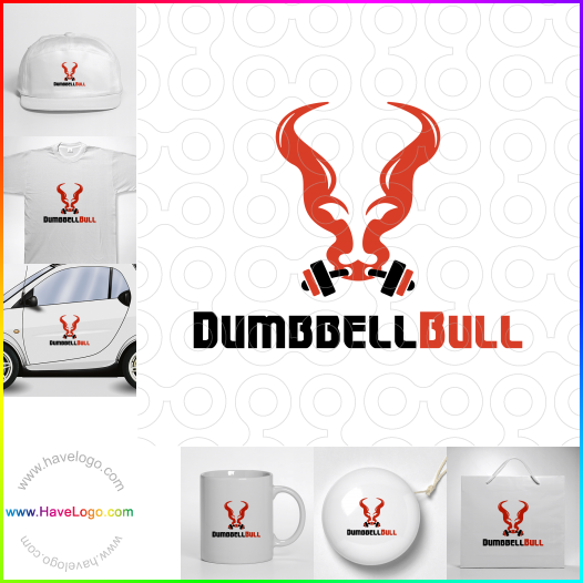 Compra un diseño de logo de Dumbbell Bull 63055