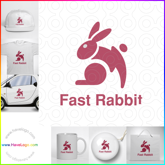 Compra un diseño de logo de Conejo rápido 62681