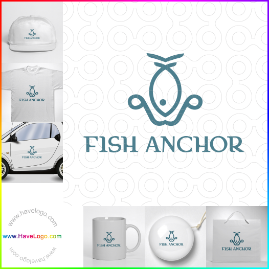 Compra un diseño de logo de Fish Anchor 64080