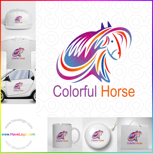 Koop een Kleurrijk paard logo - ID:66615