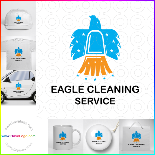 Compra un diseño de logo de Eagle Cleaning Service 65715