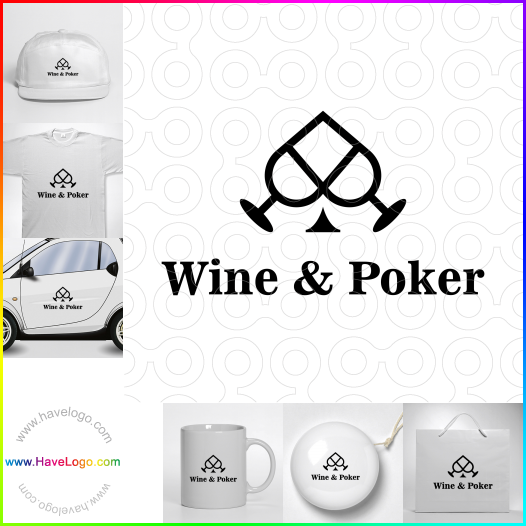 Koop een Wine & Poker logo - ID:61968
