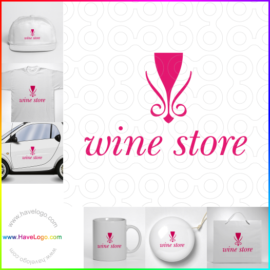 Koop een wijnglas logo - ID:23995