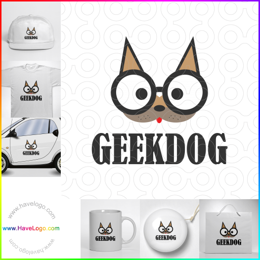 Compra un diseño de logo de Geek Dog 65337