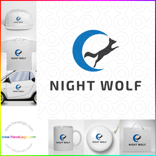 Compra un diseño de logo de Night Wolf 65931