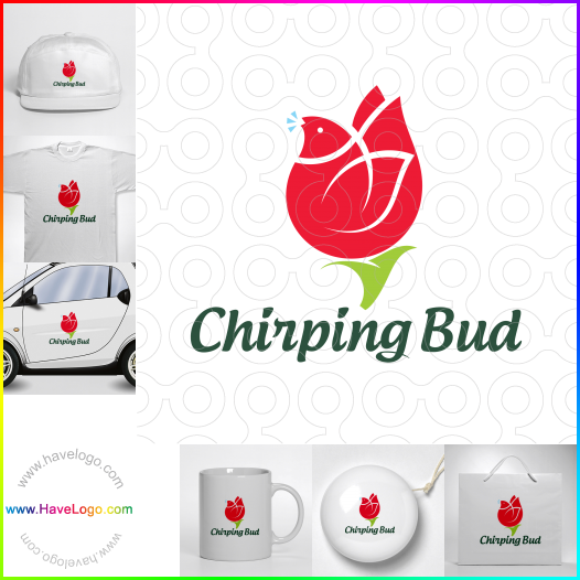 Compra un diseño de logo de Chirping Bud 62306