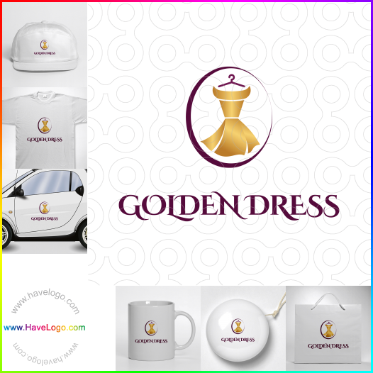 Compra un diseño de logo de Vestido dorado 65903