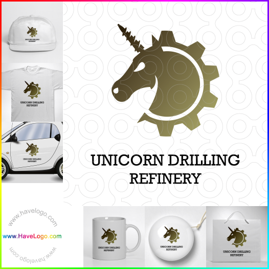 Compra un diseño de logo de Unicorn Drilling Refinery 62970