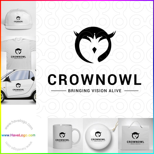 Compra un diseño de logo de Crown Owl 63359
