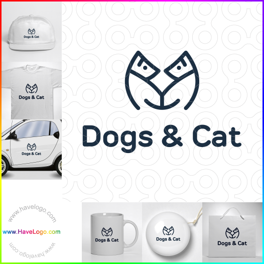 Compra un diseño de logo de Dogs & Cat 60945