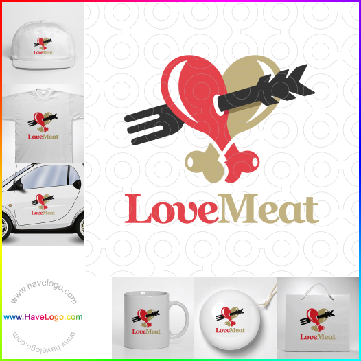 Compra un diseño de logo de Love Meat 62210