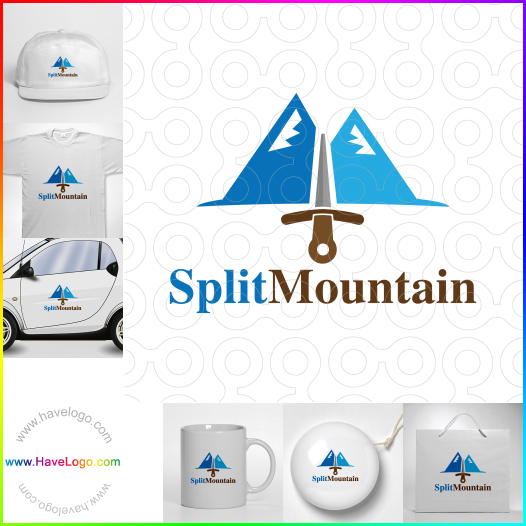 Compra un diseño de logo de Montaña dividida 66783