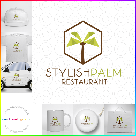 Koop een stijlvol palmrestaurant logo - ID:65695