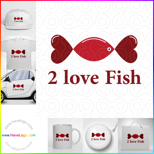 Compra un diseño de logo de 2 Love Fish 64375
