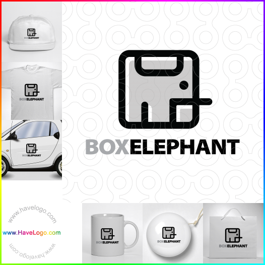 Compra un diseño de logo de Caja Elefante 60246