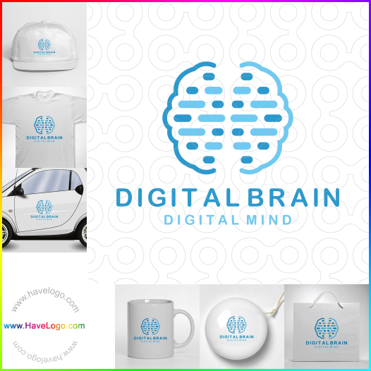 Compra un diseño de logo de Cerebro digital 64709