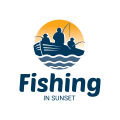 Vissen in zonsondergang logo