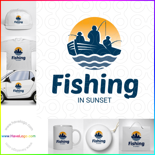 Compra un diseño de logo de Fishing In Sunset 60323