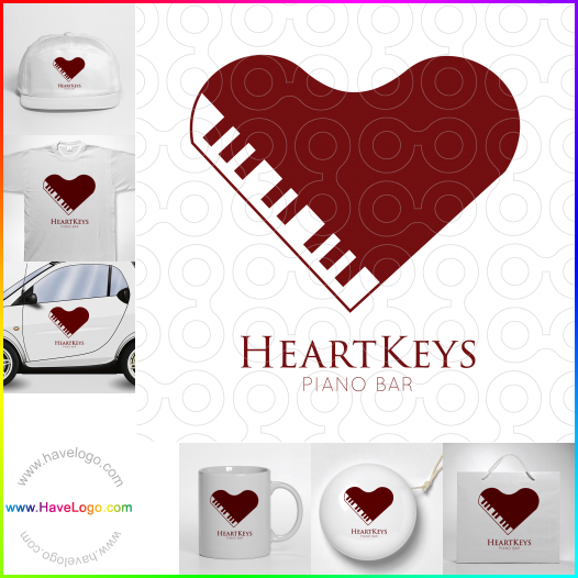 Compra un diseño de logo de Heart Keys 64544