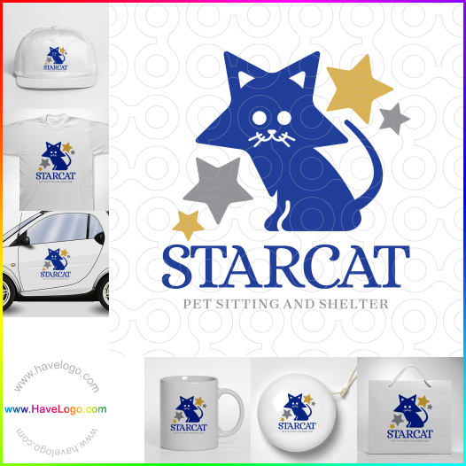 Compra un diseño de logo de Star Cat 62548