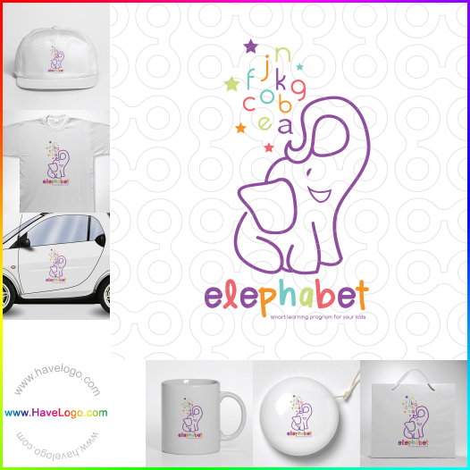Compra un diseño de logo de elefantes 38739