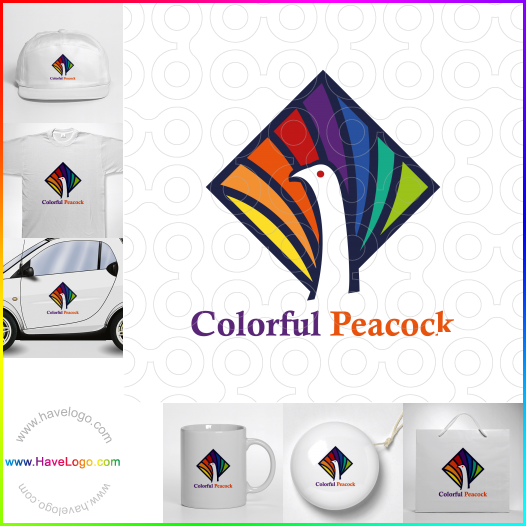 Compra un diseño de logo de Colorido pavo real 61597