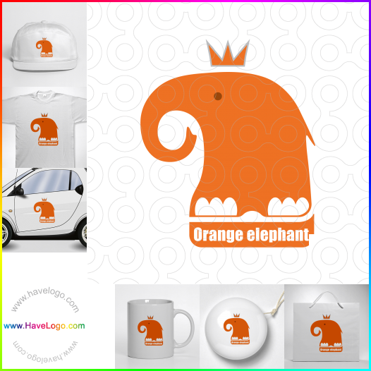 Compra un diseño de logo de Elefante naranja 62000