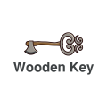 logo de llave de madera