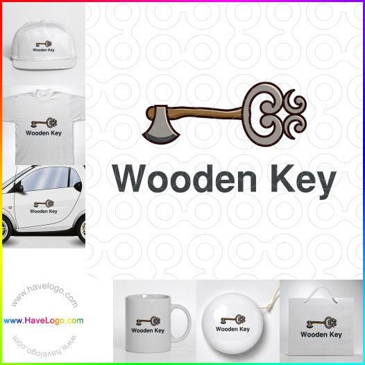 Compra un diseño de logo de llave de madera 62925
