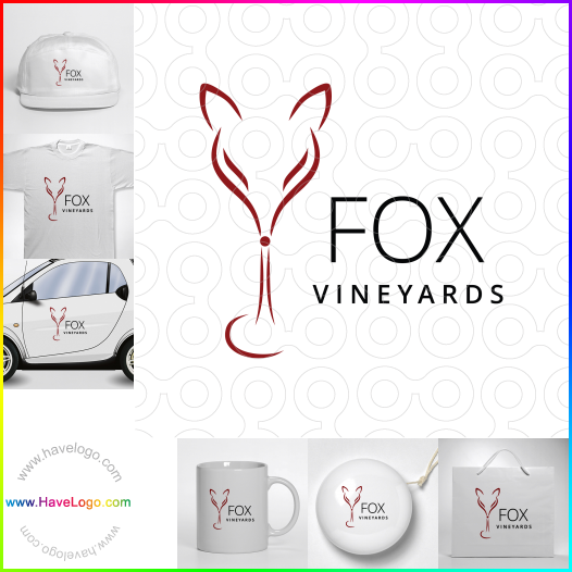 Compra un diseño de logo de viñedos fox 64320