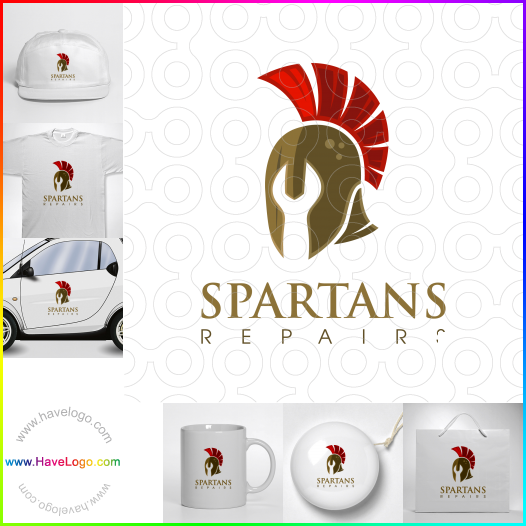Compra un diseño de logo de espartano 43651
