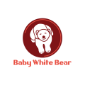 logo de Bebé oso blanco
