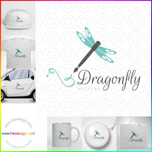 Compra un diseño de logo de Dragonfly Writing 61277
