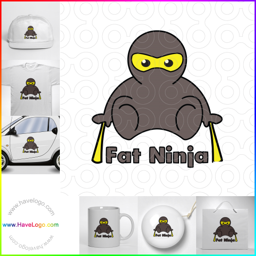 Compra un diseño de logo de Ninja gordo 65190