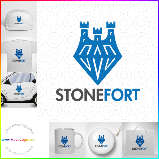 Compra un diseño de logo de Fortaleza de piedra 65523