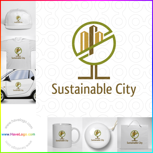 Compra un diseño de logo de Ciudad sostenible 65023