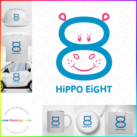 Compra un diseño de logo de hipopótamo 28752