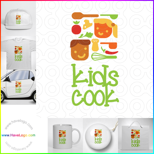 Compra un diseño de logo de los niños cocinan 64385