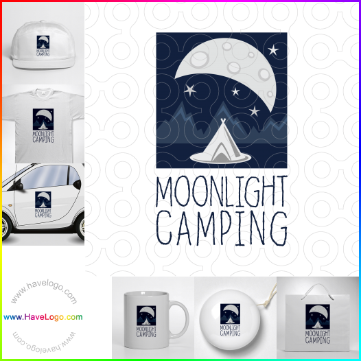 Compra un diseño de logo de Moonlight Camping 60875