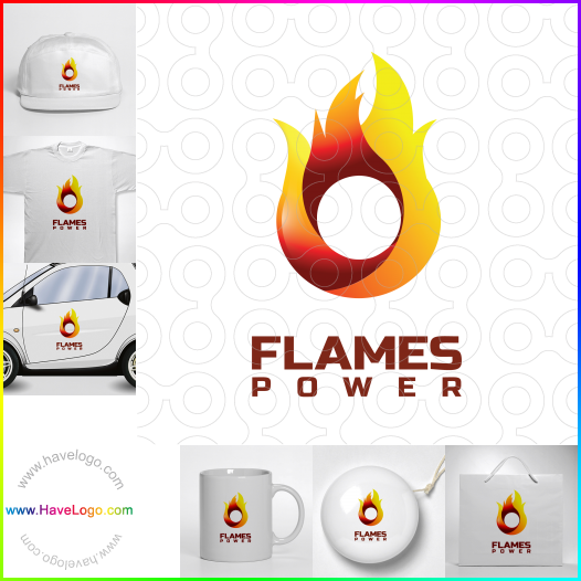 Compra un diseño de logo de Flames Power 64451