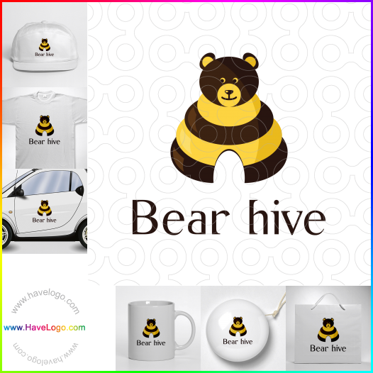 Compra un diseño de logo de oso colmena 62023
