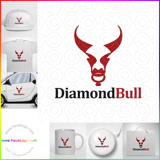 Compra un diseño de logo de Diamond Bull 63093