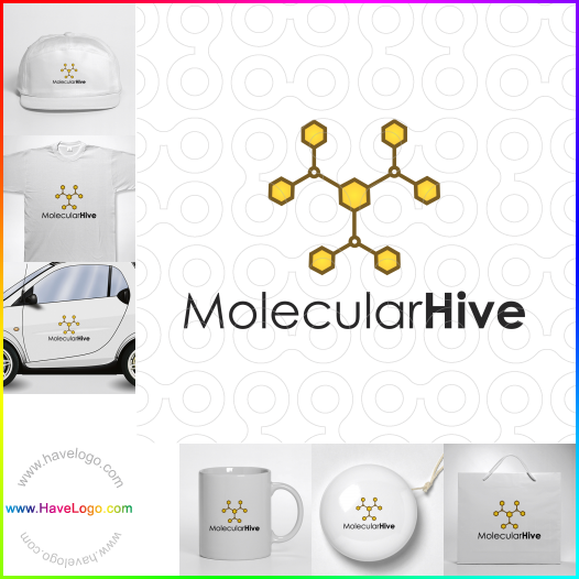 Compra un diseño de logo de Molécula Colmena 64661