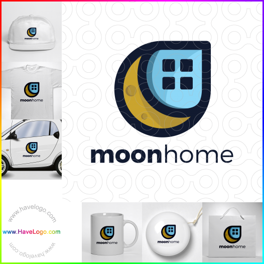 Compra un diseño de logo de Moon Home 67252