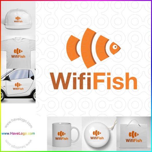 Compra un diseño de logo de Wifi Fish 63369