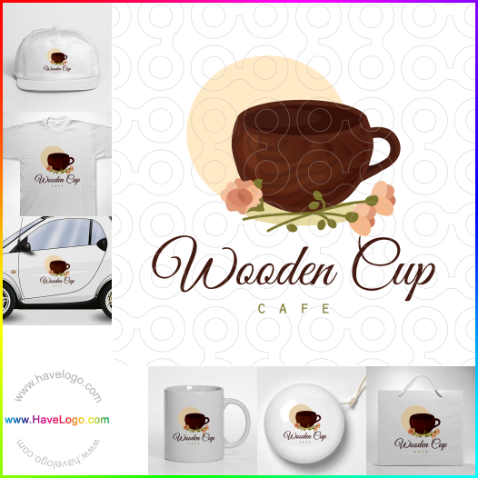 Compra un diseño de logo de Wooden Cup Cafe 60860